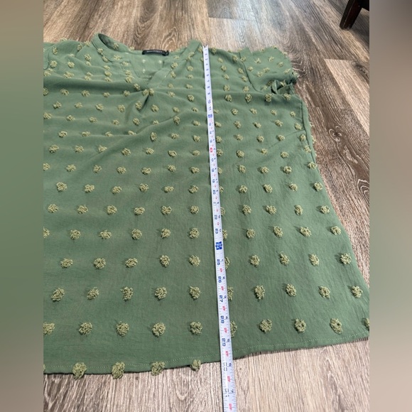 Merokeety Dark Sage Green Blouse Sz:2XL Cottagecore Boho Romantic Whimsy - Picture 4 of 5